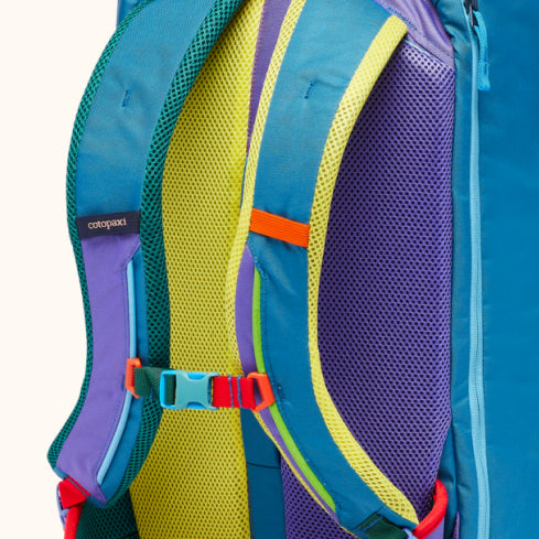 Padded mesh straps and back panel